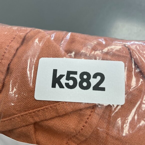 NEW Briggs Women's M Flutter Sleeve Linen Blend Midi SunDress Rust Orange - Picture 12 of 12